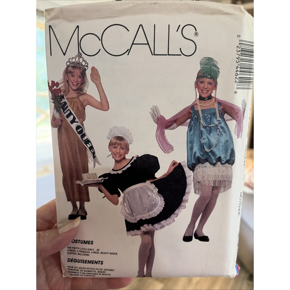 Vtg McCalls Costume Pattern Flapper Beauty Queen French Maid 4462 Sz 6-8 Uncut